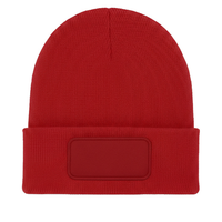Rectangular Patch Beanie - Red - ONE - UC410