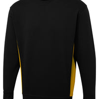 Two Tone Crew Neck Sweatshirt - Black/Yellow - XS - UC217