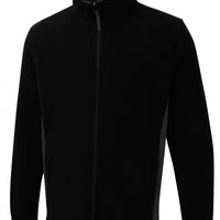 Two Tone Full Zip Fleece Jacket - Black/Charcoal - XS - UC617