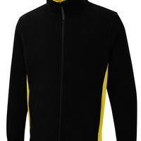 Two Tone Full Zip Fleece Jacket - Black/Yellow - XS - UC617