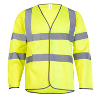 Long Sleeve Hi Vis Safety Waistcoat - Yellow - S - UC802
