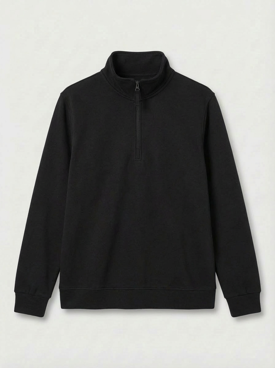 Quarter Zip Sweatshirt - Black - XS - UC213
