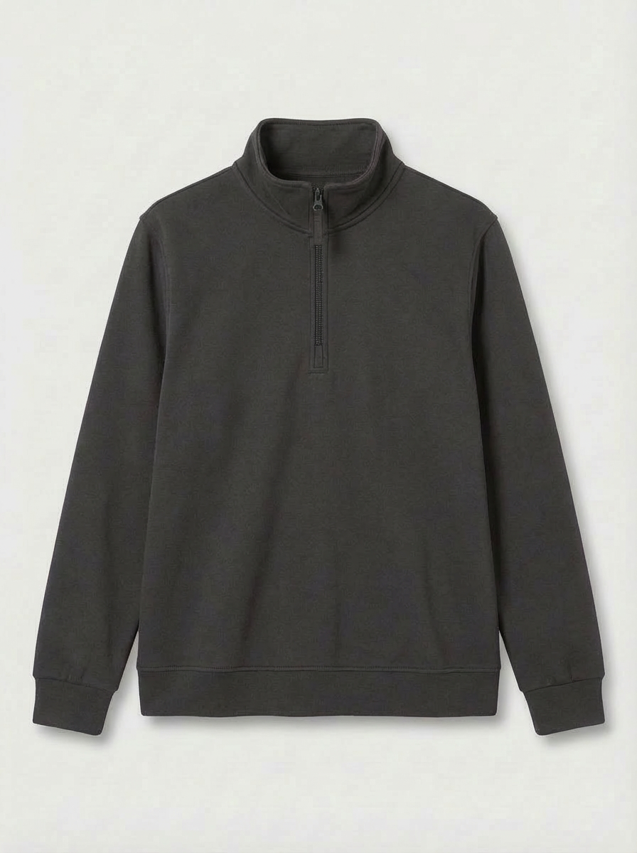 Quarter Zip Sweatshirt - Charcoal - XS - UC213
