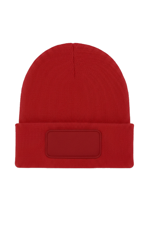 Rectangular Patch Beanie - Red - ONE - UC410
