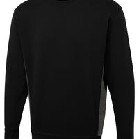 Two Tone Crew Neck Sweatshirt - Black/Charcoal - XS - UC217