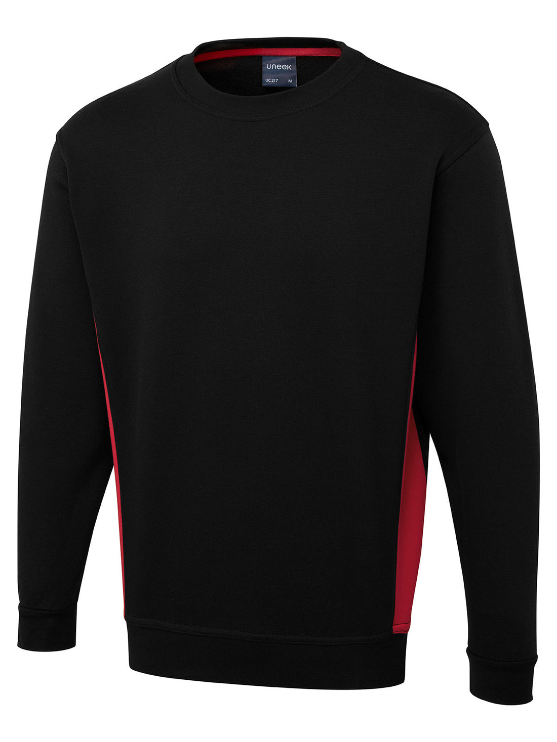 Two Tone Crew Neck Sweatshirt - Black/Red - XS - UC217
