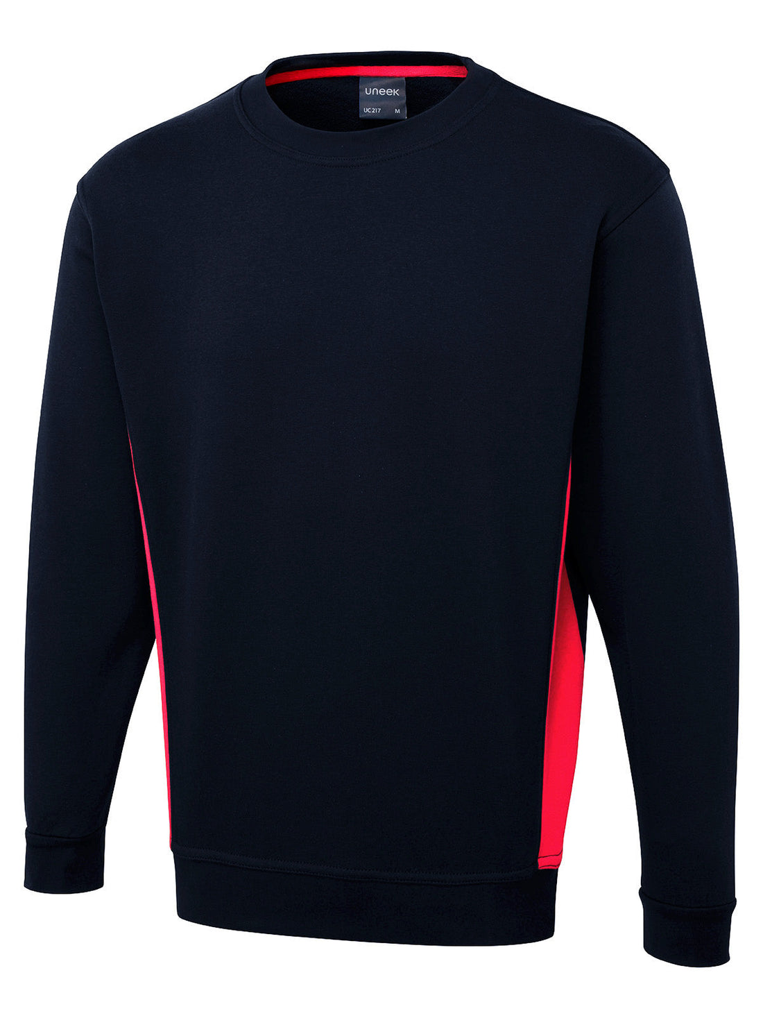 Two Tone Crew Neck Sweatshirt - Navy/Red - XS - UC217