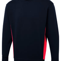 Two Tone Crew Neck Sweatshirt - Navy/Red - XS - UC217