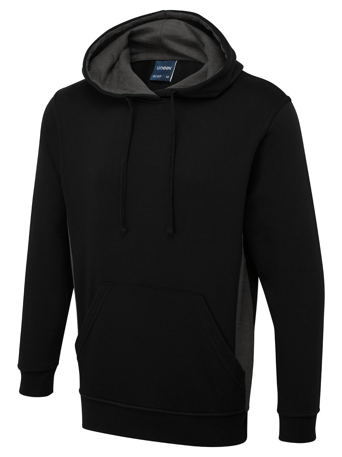 Two Tone Hooded Sweatshirt - Black/Charcoal - XS - UC517