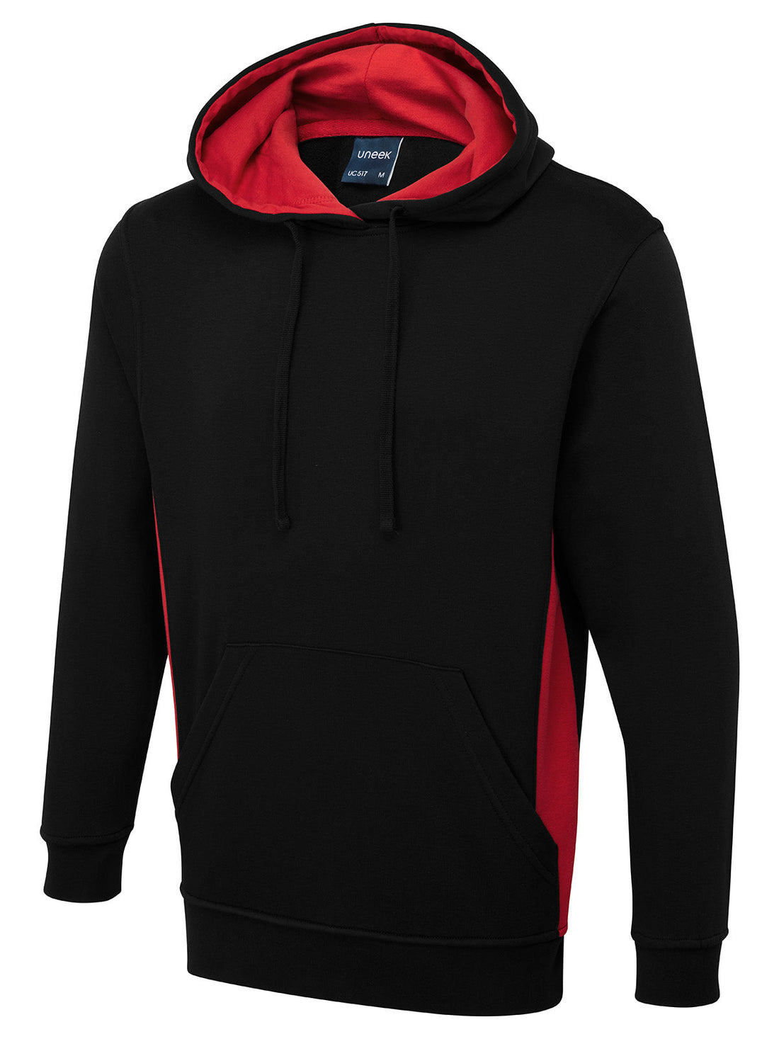 Two Tone Hooded Sweatshirt - Black/Red - XS - UC517