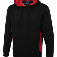 Two Tone Hooded Sweatshirt - Black/Red - XS - UC517