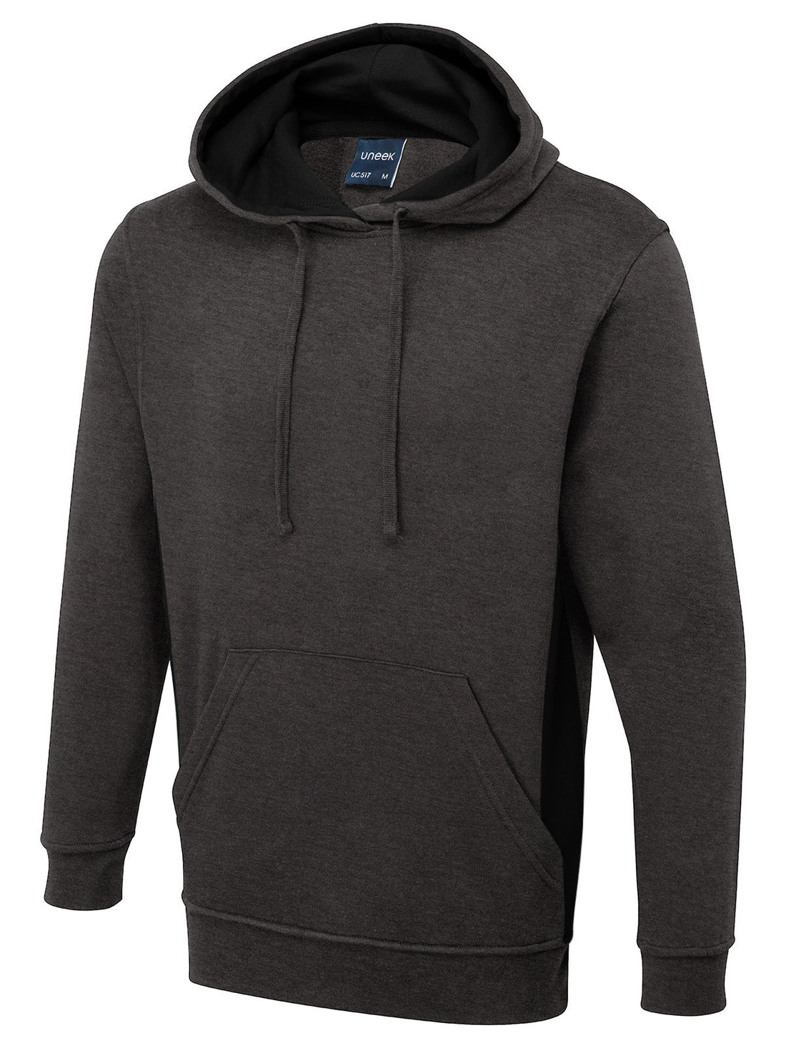 Two Tone Hooded Sweatshirt - Charcoal/Black - XS - UC517