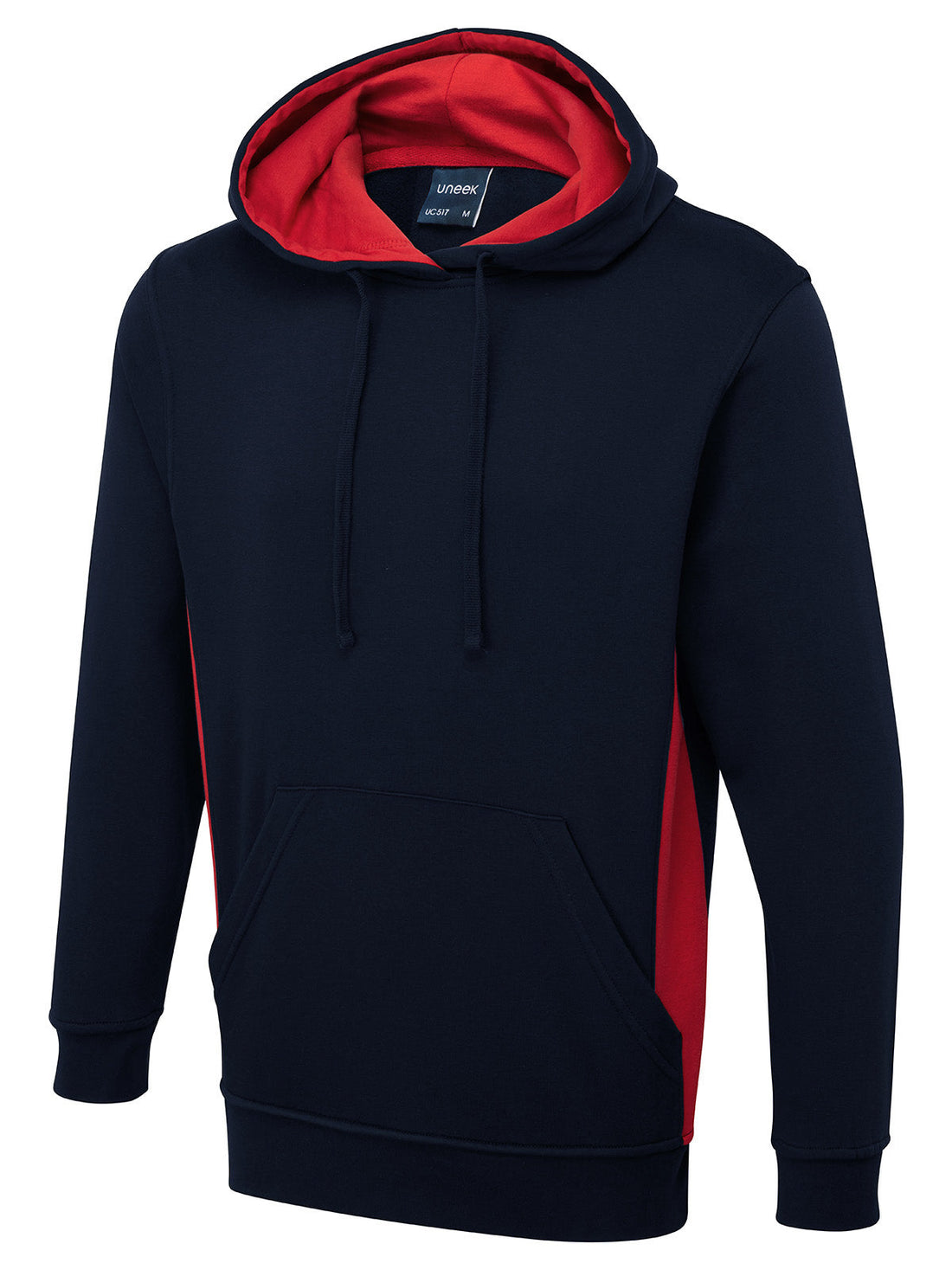 Two Tone Hooded Sweatshirt - Navy/Red - XS - UC517