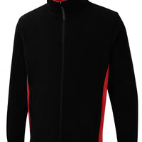 Two Tone Full Zip Fleece Jacket - Black/Red - XS - UC617