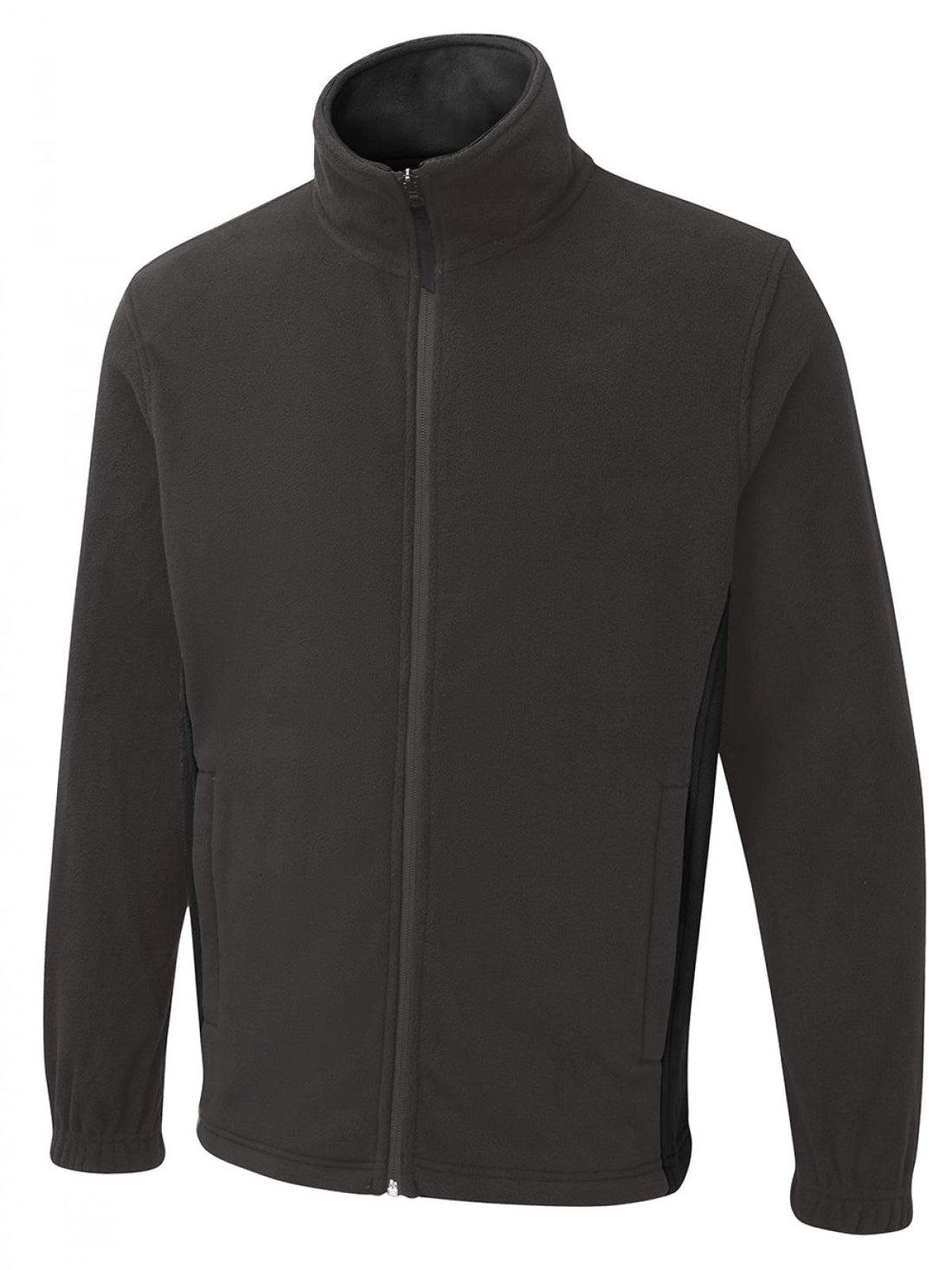 Two Tone Full Zip Fleece Jacket - Charcoal/Black - XS - UC617