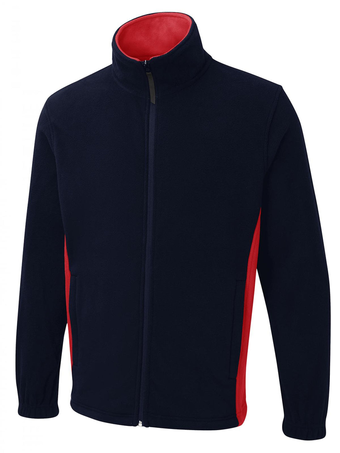 Two Tone Full Zip Fleece Jacket - Navy/Red - XS - UC617
